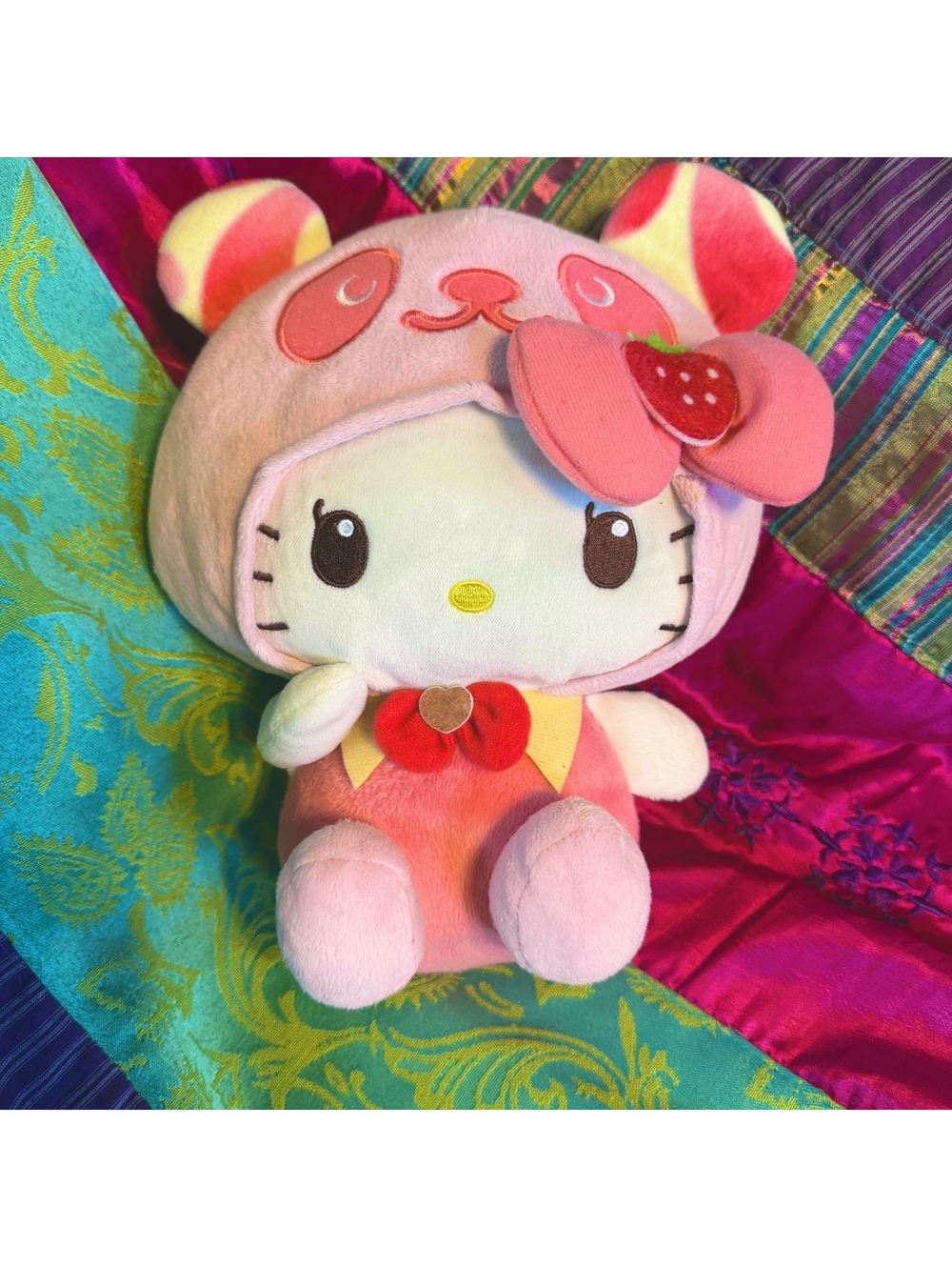 Panda x Hello Kitty Strawberry Cute Plush Doll 9”